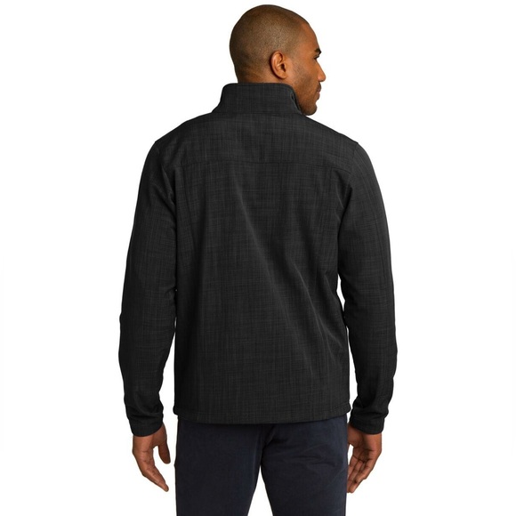 Red Hat Eddie Bauer Men’s Shaded Crosshatch Soft Shell Black Jacket - Picture 3 of 16